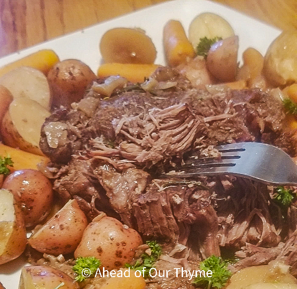 tender instant pot beef pot roast with potatoes and carrots