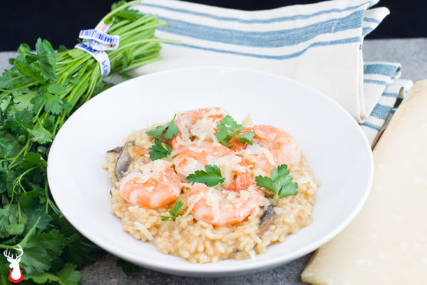 Instant Pot Mushroom Risotto Shrimp