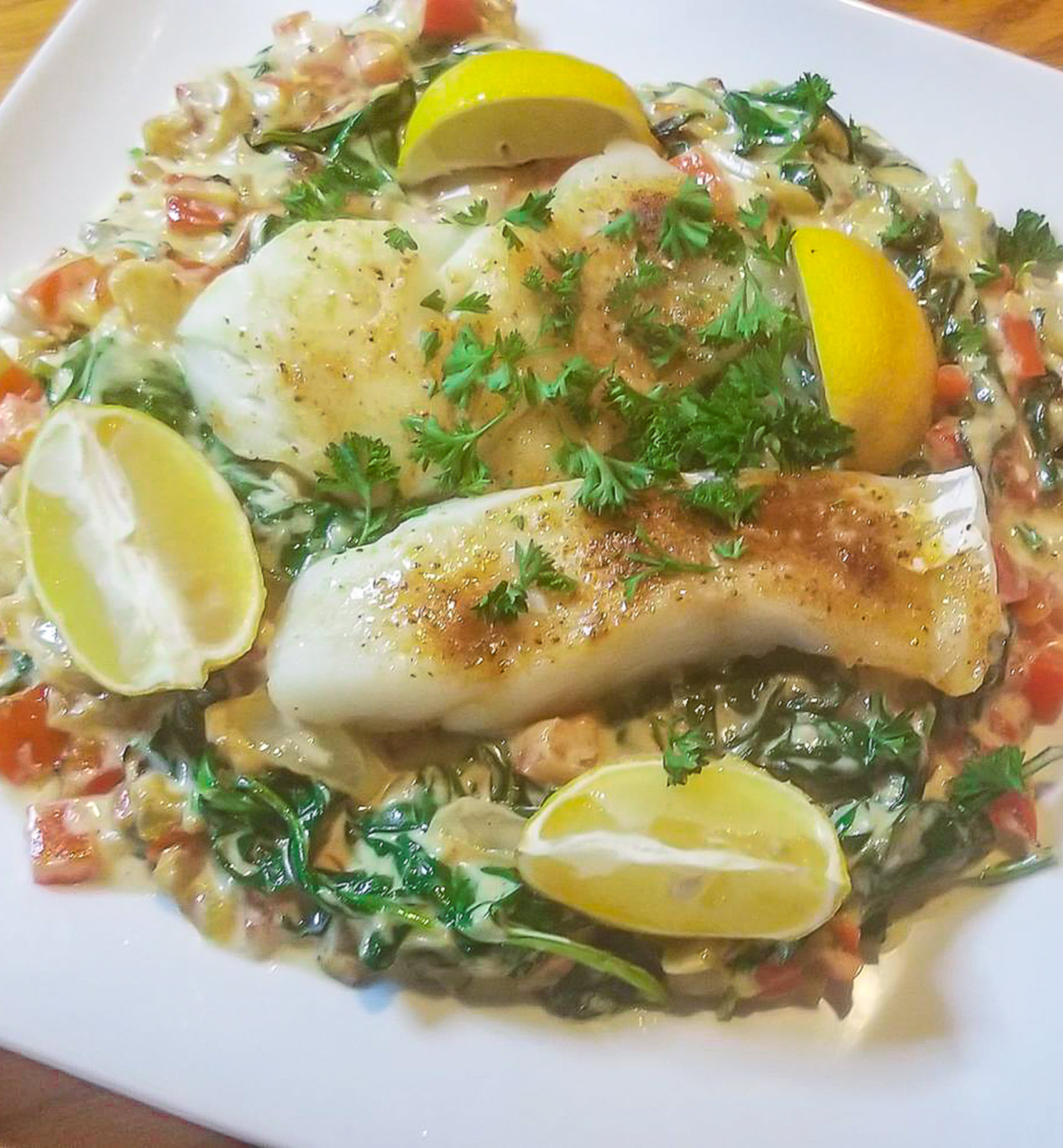 Creamy Oven Baked Cod Florentine Style Ahead of Our Thyme